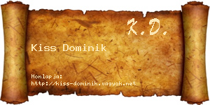 Kiss Dominik névjegykártya